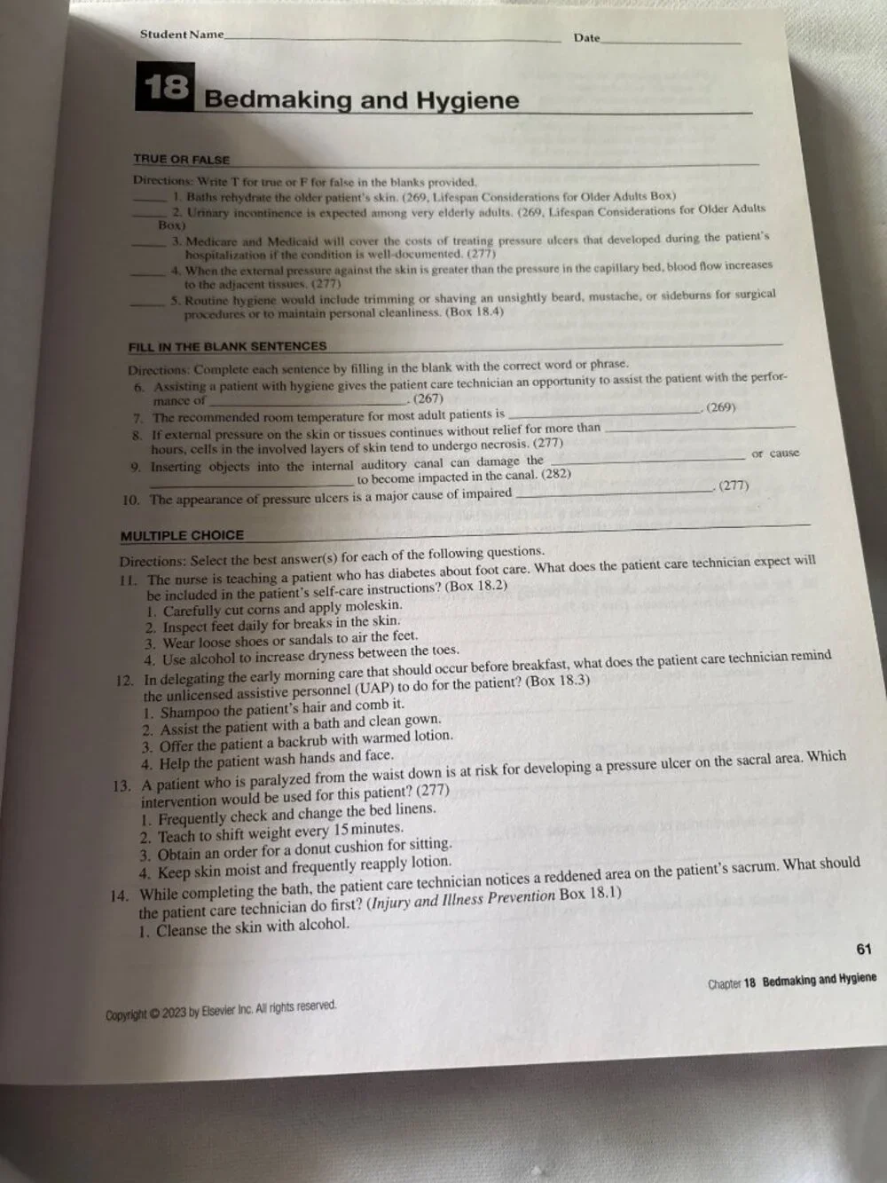 Fundamental Concepts Skills Patient Care Technician Workbook Second Ed 2023